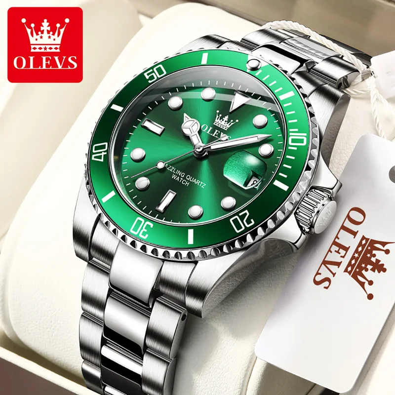 Luxury Watch Maker - OLEVS オリジナルクォーツ時計男性用ステンレス鋼防水スポーツ腕時計ファッション高級トップブランドメンズ腕時計 5885