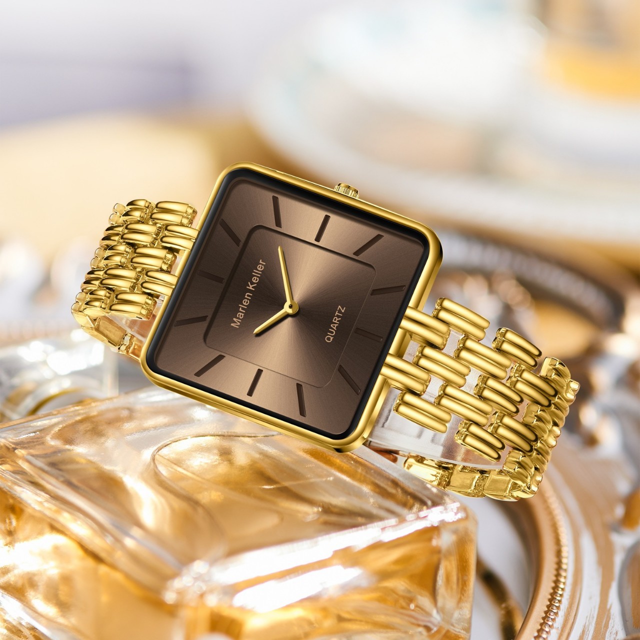 スクエアゴールドレディースブレスレット腕時計トップブランド高 - Luxury Watch Top 10 のレビューと価格