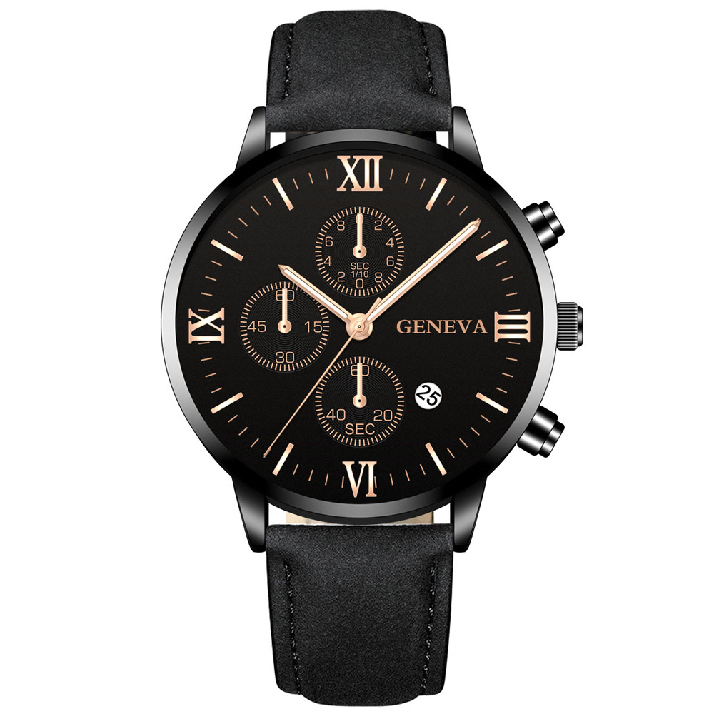 ジュネーブファッション男性日付合金ケース合成皮革アナログクォ - Luxury Watch Top 10 のレビューと価格