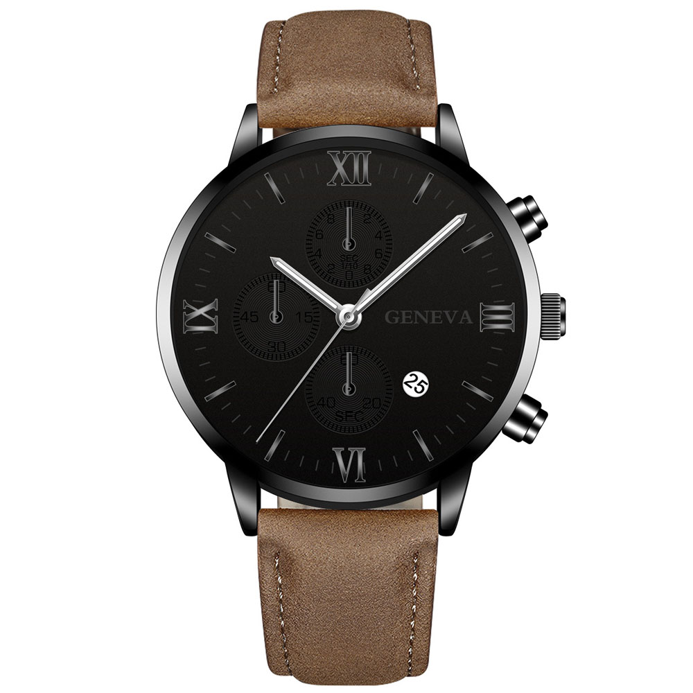 ジュネーブファッション男性日付合金ケース合成皮革アナログクォ - Luxury Watch Top 10 のレビューと価格