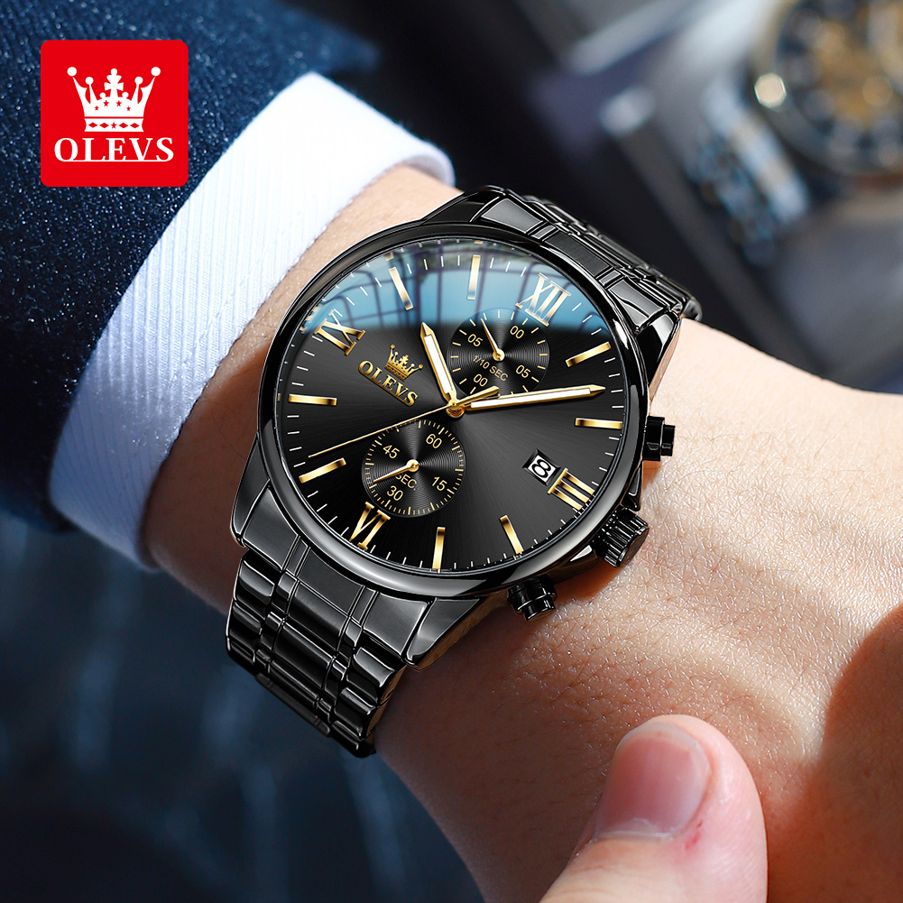 OLEVS 2886 クラシックブラッククォーツ時計男性用エ - Luxury Watch Maker のレビューと価格