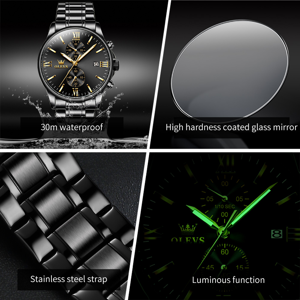 OLEVS 2886 クラシックブラッククォーツ時計男性用エ - Luxury Watch Maker のレビューと価格