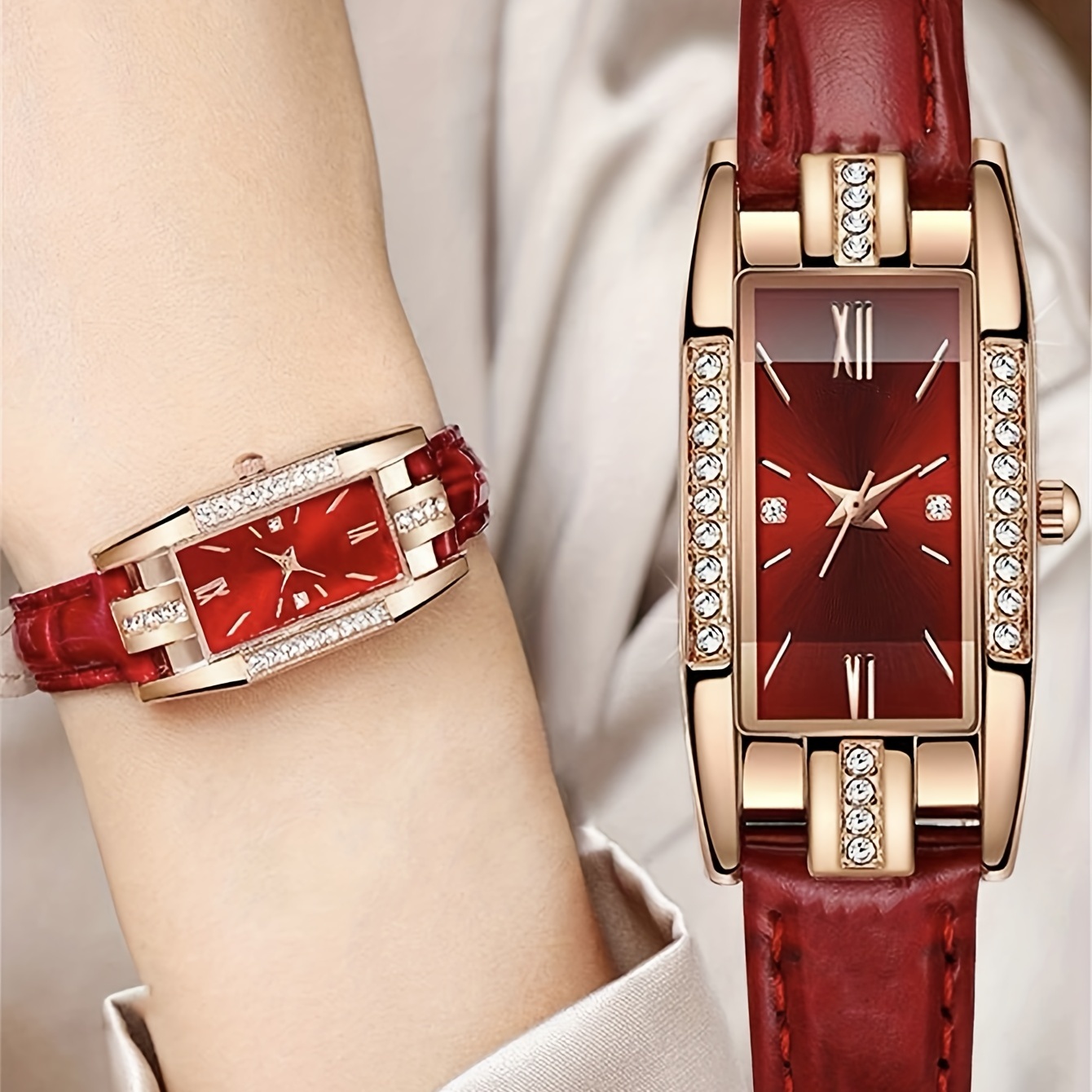 レディース腕時計 長方形ポインター クォーツウォッチ 高級ラ - Luxury Watch Gift For Her のレビューと価格