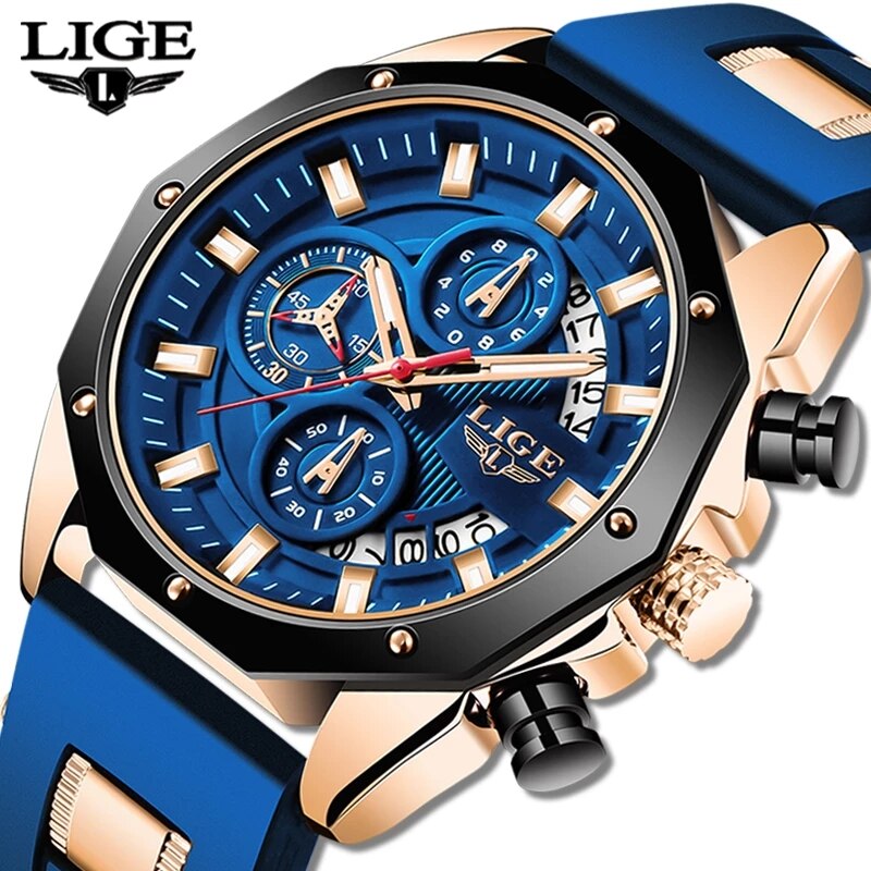 Ligeファッション男性時計トップブランド高級シリコンスポー - Luxury Watch Maker のレビューと価格