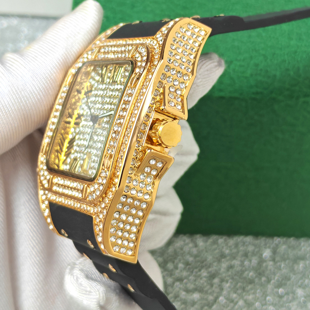 ホットファッションスクエアフルダイヤモンドクォーツ腕時計メン - Luxury Watch Iceberg のレビューと価格