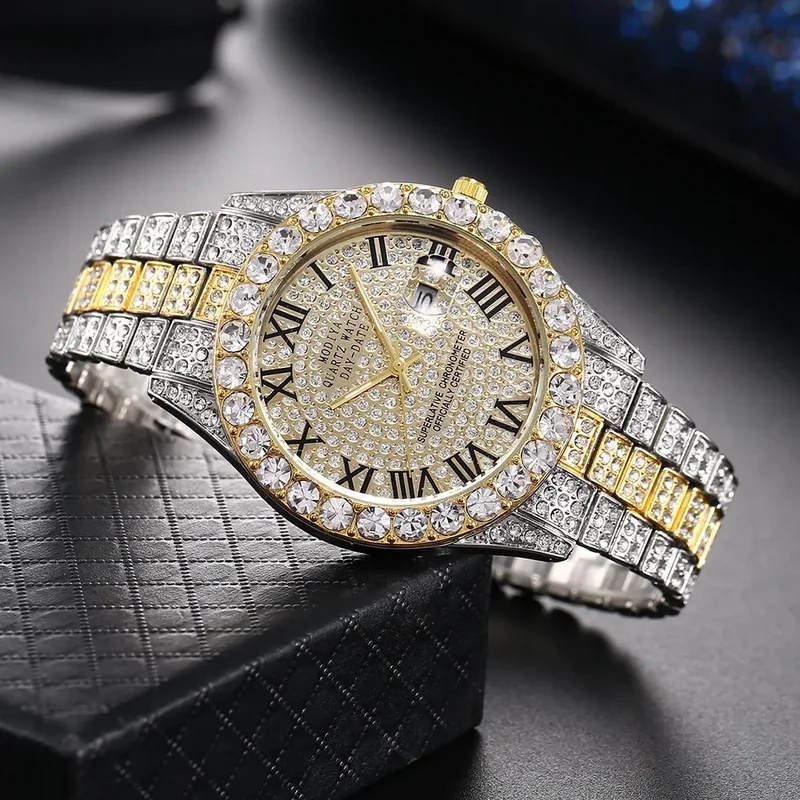 大人気のゴールドラグジュアリーアイスアウトクォーツウォッチ、 - Luxury Watch Iceberg のレビューと価格