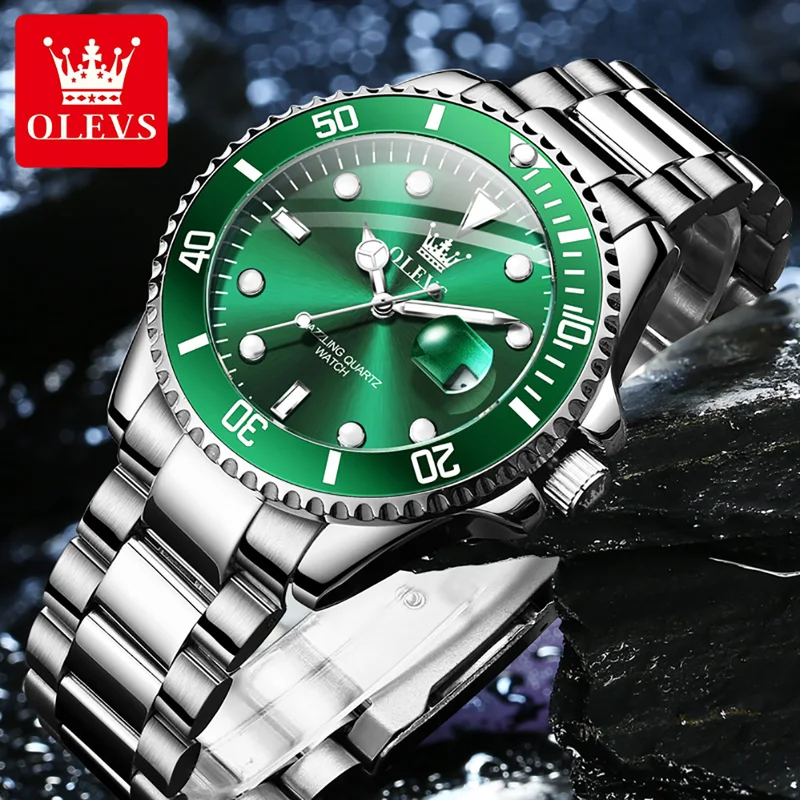 OLEVS オリジナルクォーツ時計男性用ステンレス鋼防水スポ - Luxury Watch Maker のレビューと価格