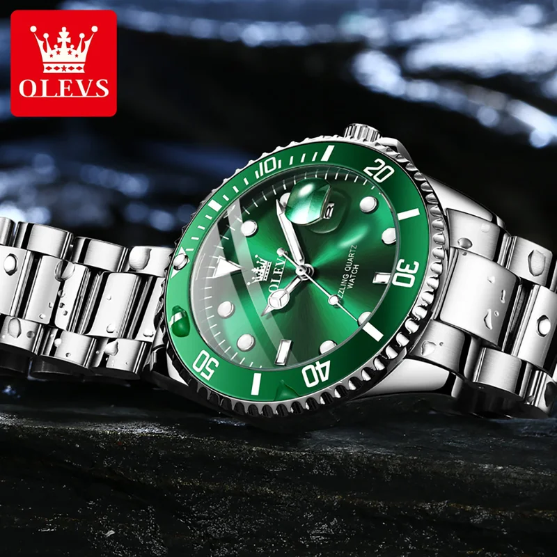 OLEVS オリジナルクォーツ時計男性用ステンレス鋼防水スポ - Luxury Watch Maker のレビューと価格