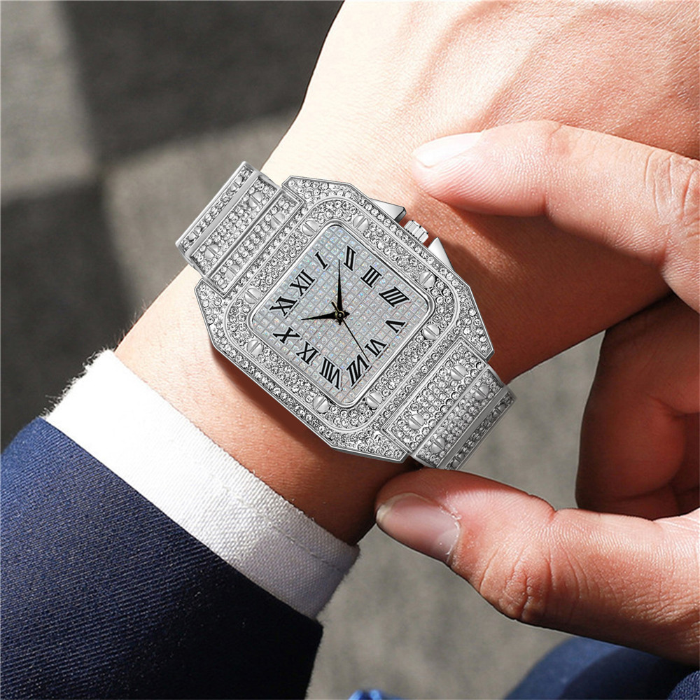 4点セット ファッション アイスアウト スクエア メンズウォ - Luxury Watch Iceberg のレビューと価格
