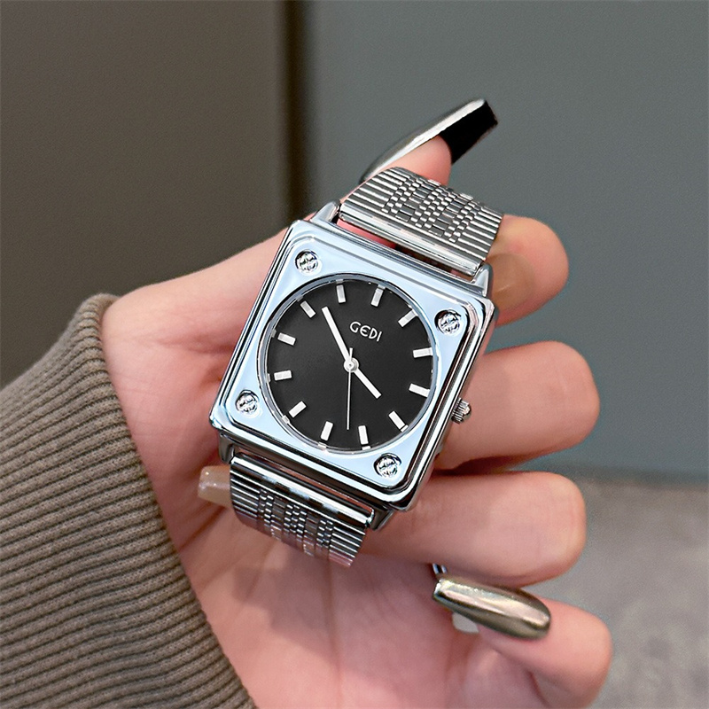ミニマルで上品、ユニークなスクエア型文字盤のステンレス製スト - Luxury Watch Gift For Her のレビューと価格