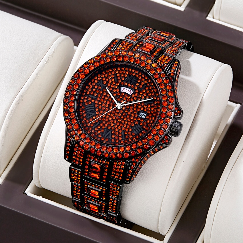 ラグジュアリーヒップホップステンレススチール製レッドカラーカ - Luxury Watch Iceberg のレビューと価格