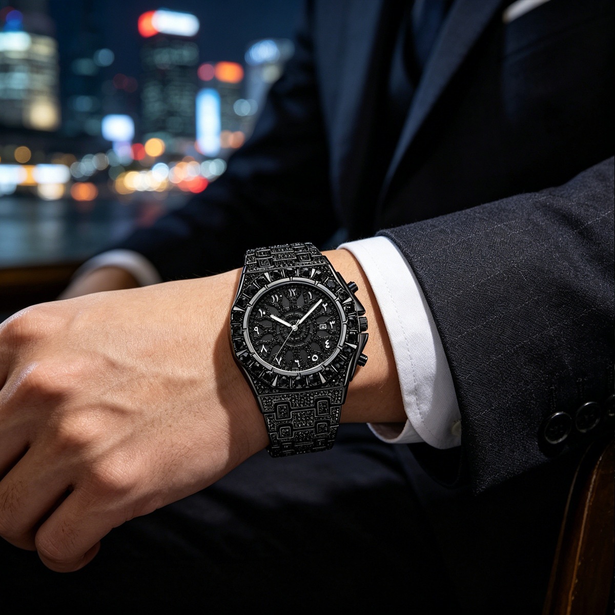 UNIGUETクールブラックダイヤモンドウォッチ メンズラグ - Luxury Watch Iceberg のレビューと価格