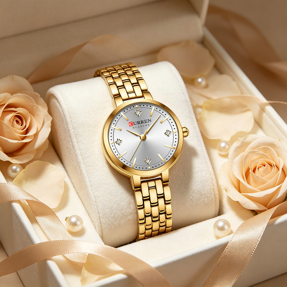 CURREN レディース ミニマリスト薄型腕時計 スパークリ - Luxury Watch Gift For Her のレビューと価格
