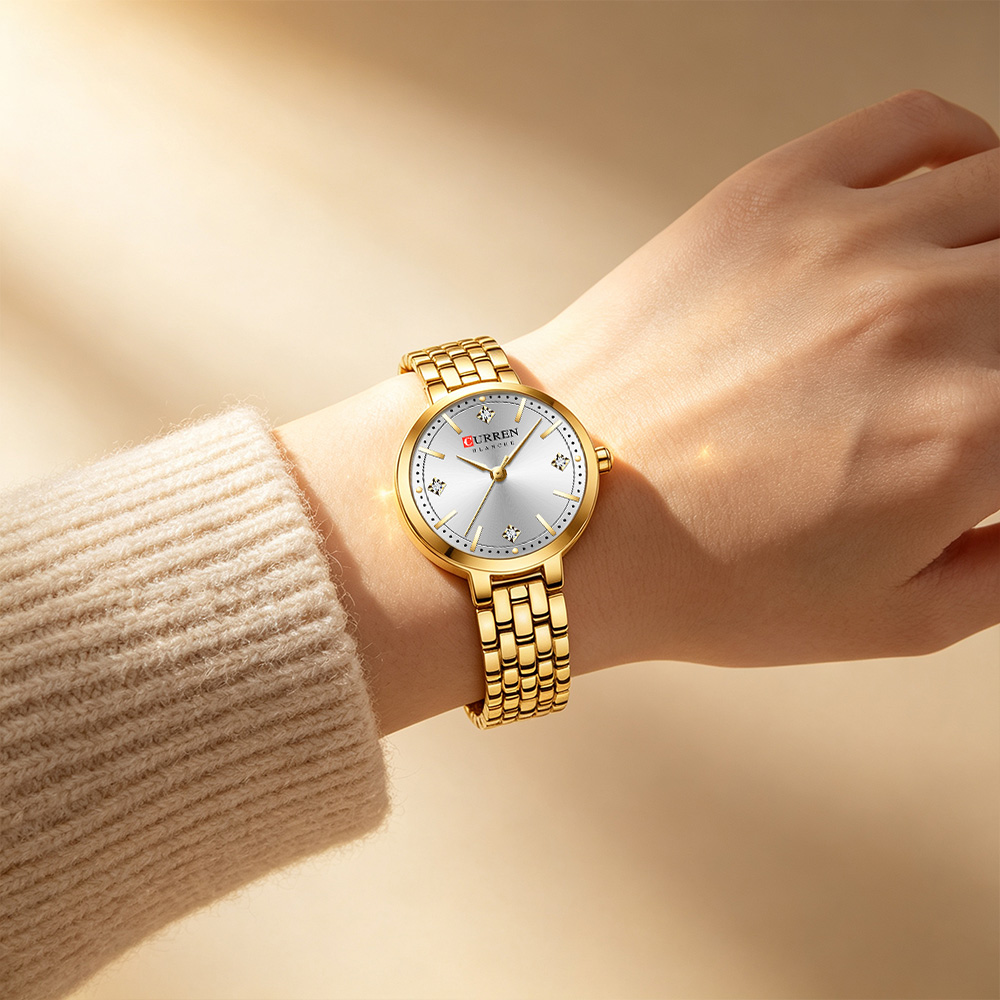 CURREN レディース ミニマリスト薄型腕時計 スパークリ - Luxury Watch Gift For Her のレビューと価格