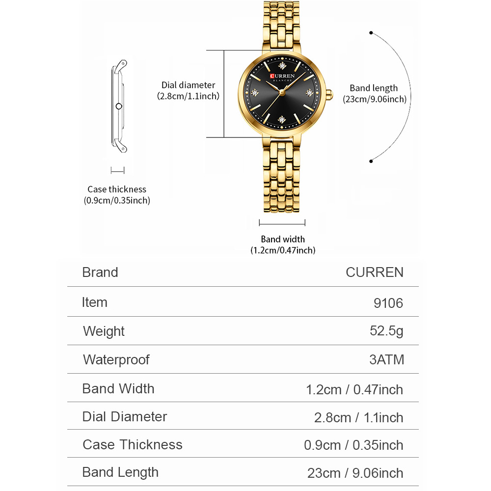 CURREN レディース ミニマリスト薄型腕時計 スパークリ - Luxury Watch Gift For Her のレビューと価格