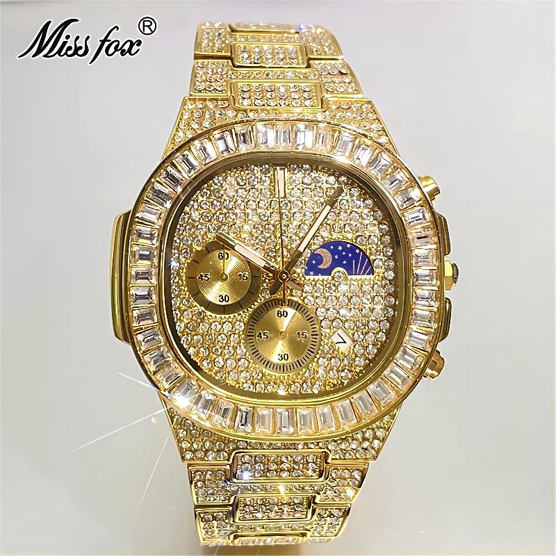 MISSFOX 高級ゴールド腕時計メンズファッションアイスア - Luxury Watch Iceberg のレビューと価格