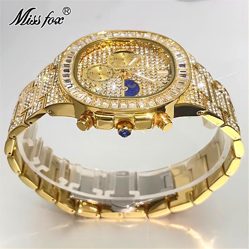 MISSFOX 高級ゴールド腕時計メンズファッションアイスア - Luxury Watch Iceberg のレビューと価格
