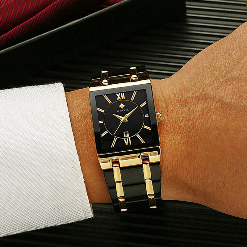 Wwoor-男性用ステンレススチールブレスレット,高級ブラン - Luxury Watch Maker のレビューと価格