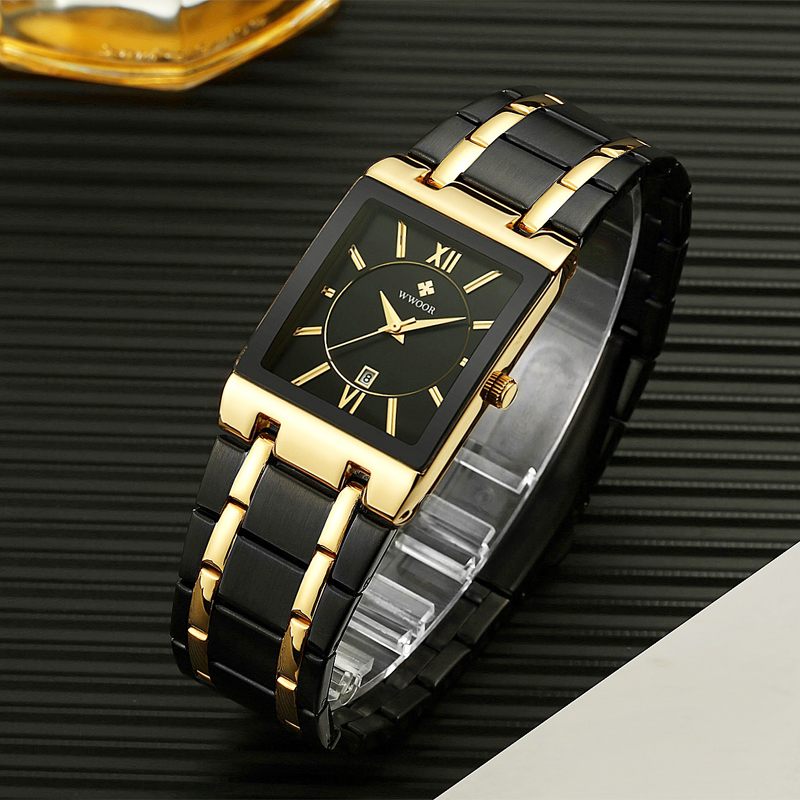 Wwoor-男性用ステンレススチールブレスレット,高級ブラン - Luxury Watch Maker のレビューと価格