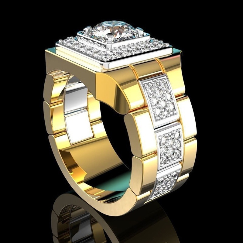 男性用の白い誕生石のクリスタルリング,高級ジュエリー - Luxury Watch Iceberg のレビューと価格