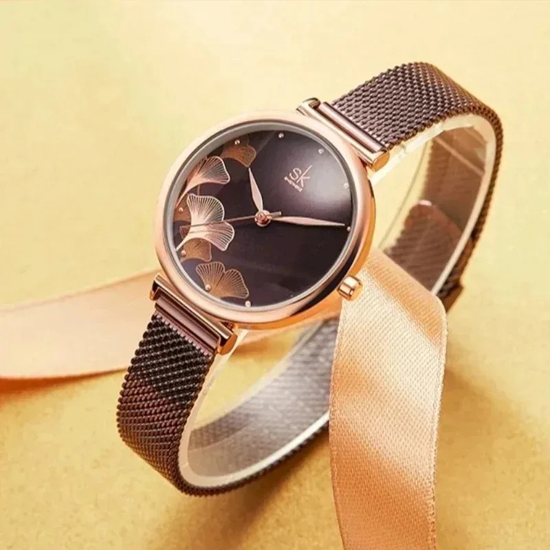 高級レディース腕時計 イチョウの葉柄 エレガント クォーツ防 - Luxury Watch Gift For Her のレビューと価格